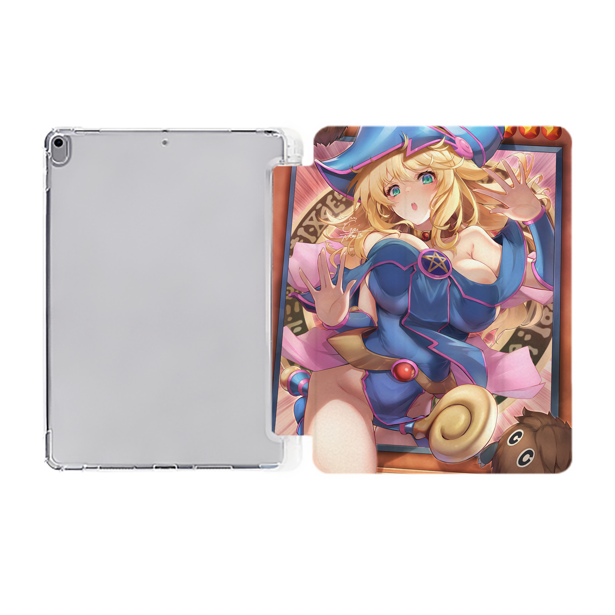 （画像用） 遊☆戯☆王 Yu-Gi-Oh! IPad ケース ペン収納付き 三つ折りスタンド PUレザー×シリコン 対応機種9.5/10.5/10.9インチ